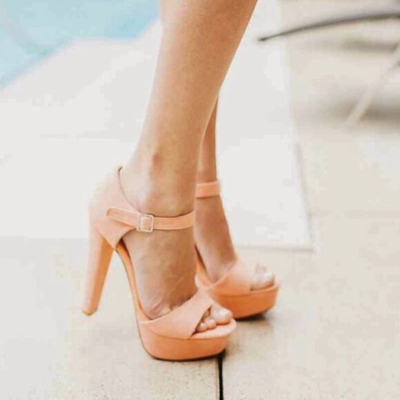 🧡Steve Madden Presae Peach High Platform Heels 8 - Picture 1 of 10